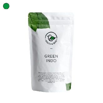 Front view of Kratom Bird Green Indo Kratom bag