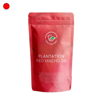 Front view of Kratom Bird Plantation Red Maeng Da bag