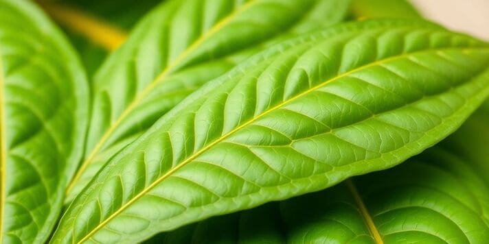 High-quality kratom leaves in vibrant green color.