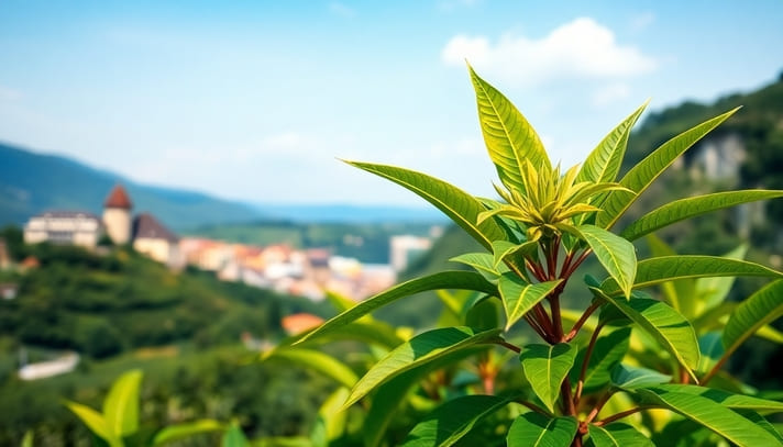 Kratom plant in a European landscape.